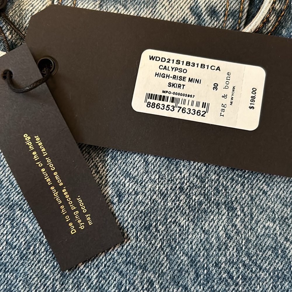 NWT Rag & Bone High Rise Mini Skirt In Calypso - Picture 6 of 6